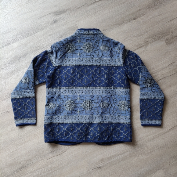 Vintage Traditions Blue Patterned Zip-up Jacket Medium - Picture 3 of 10